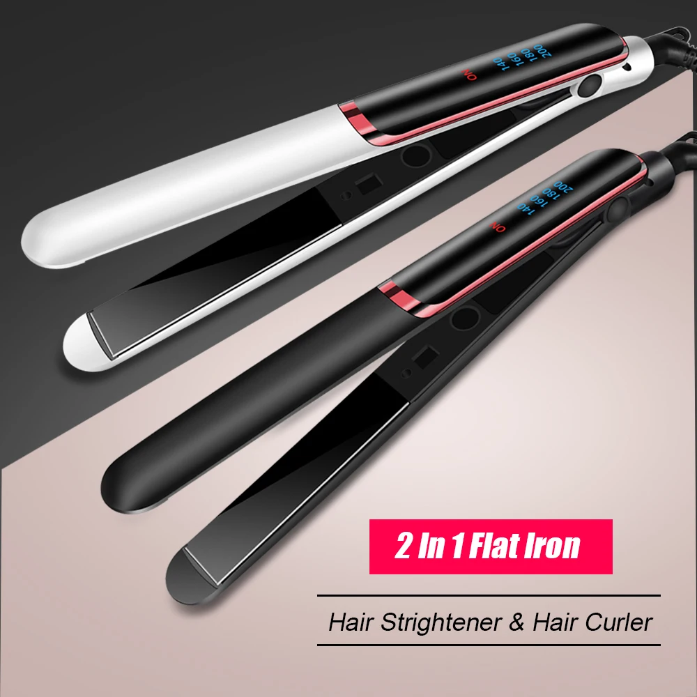 Odborný vlasy straightener curler elektrický dlaha plochý žehlička záporné iontový přímo kadeření žehlička talíře corrugation vlasy péče