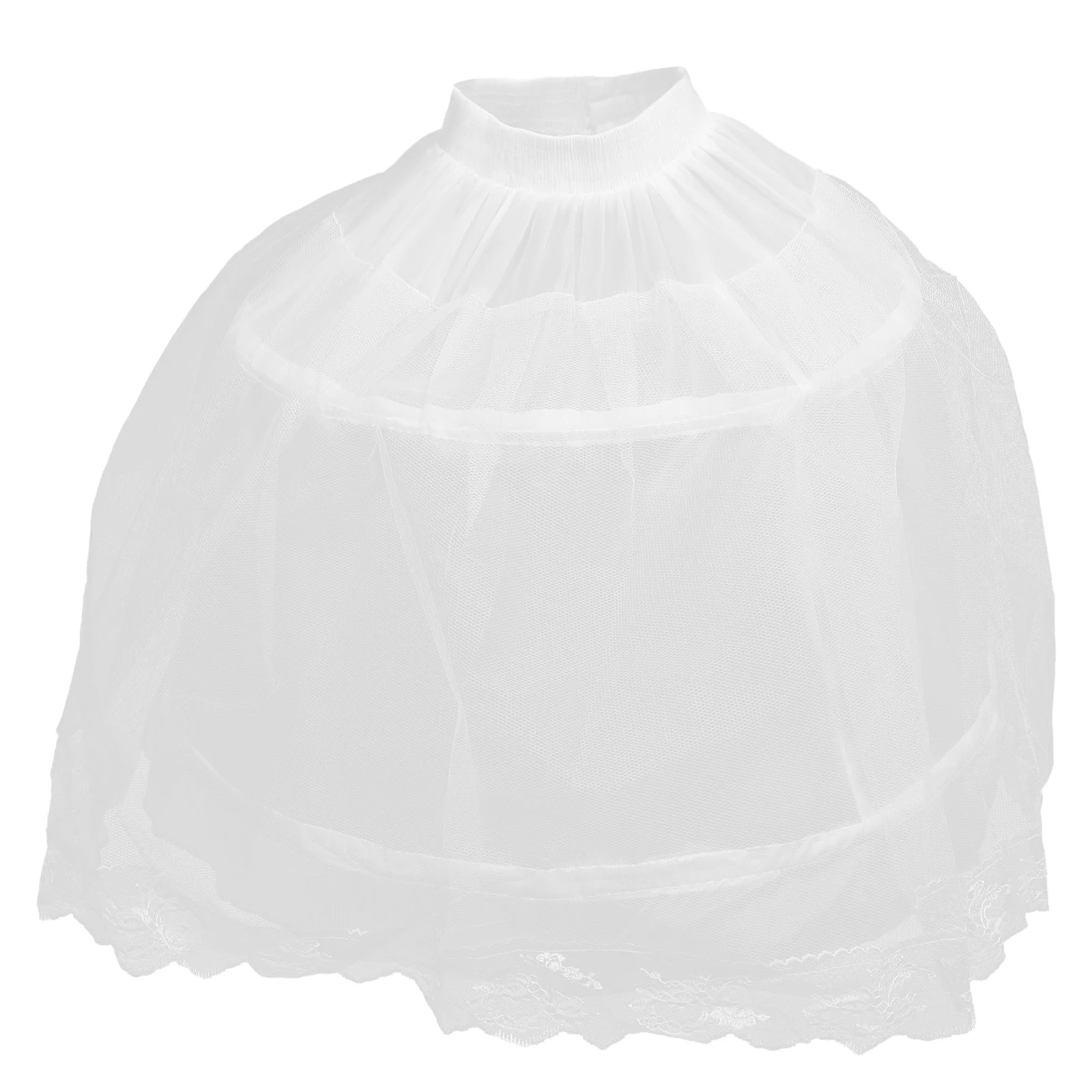 Children's Panniers Short Petticoat Lace Underskirt Vintage Dress Mesh Lining Polyester Taffeta Wedding Crinoline Women's