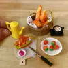 1/6 Scale Dollhouse Miniature Bread Baguette Mini Croissant Coffee Pretend Food for Doll House Kitchen Play Toys Accessories 1