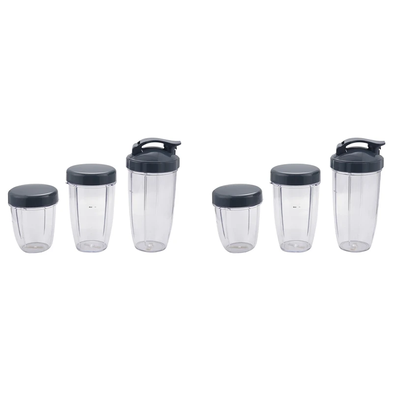 

6Pcs Cups 32 Oz Colossal +24 Oz Tall +18Oz Small Cup+6 Lids For Nutribullet Fruit Juicer Parts Kitchen Appliance Bottle