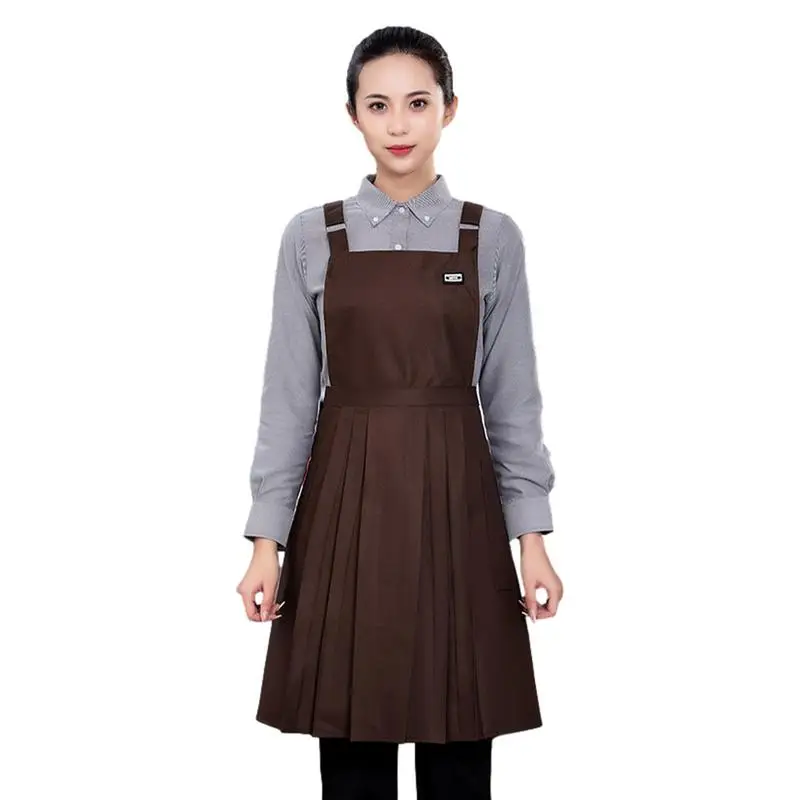 

Одноцветные фартуки, плиссированные многофункциональные фартуки, Женская удобная одежда, для цветочного магазина, маникюрного салона