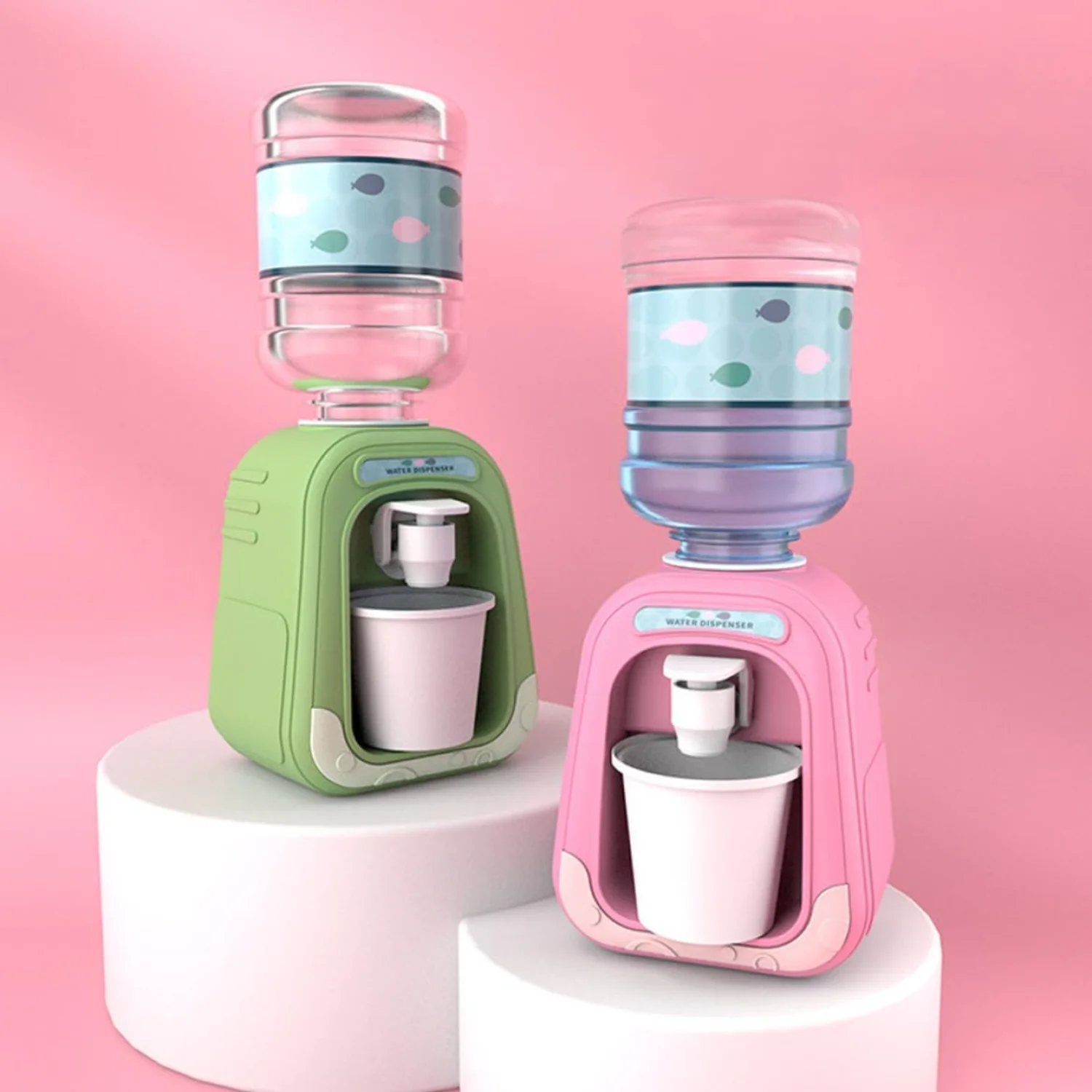 Mini Water Dispenser Cute Mini Water Cooler Simulation Dispenser for Juice Milk Drinking Fountain Pretend Play Toy Style