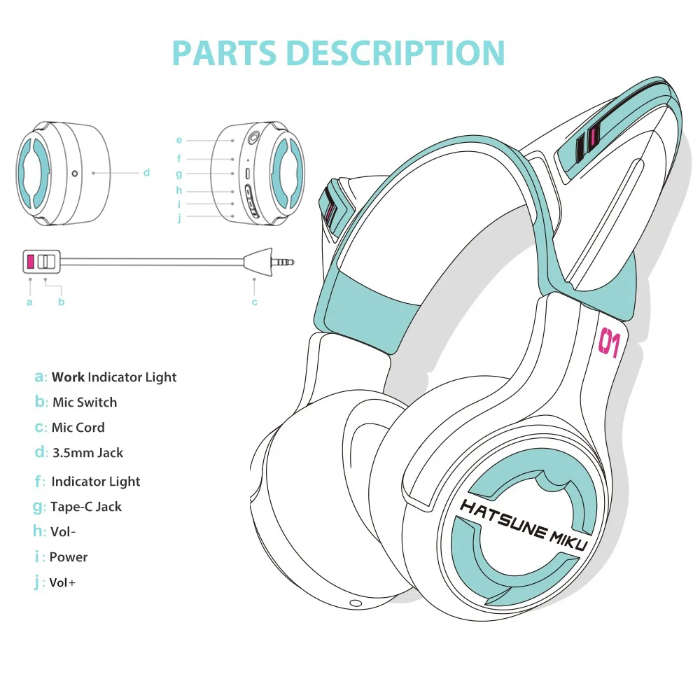 Hatsune Miku Headphones Yowu Headset YOWU Hatsune Miku Wireless