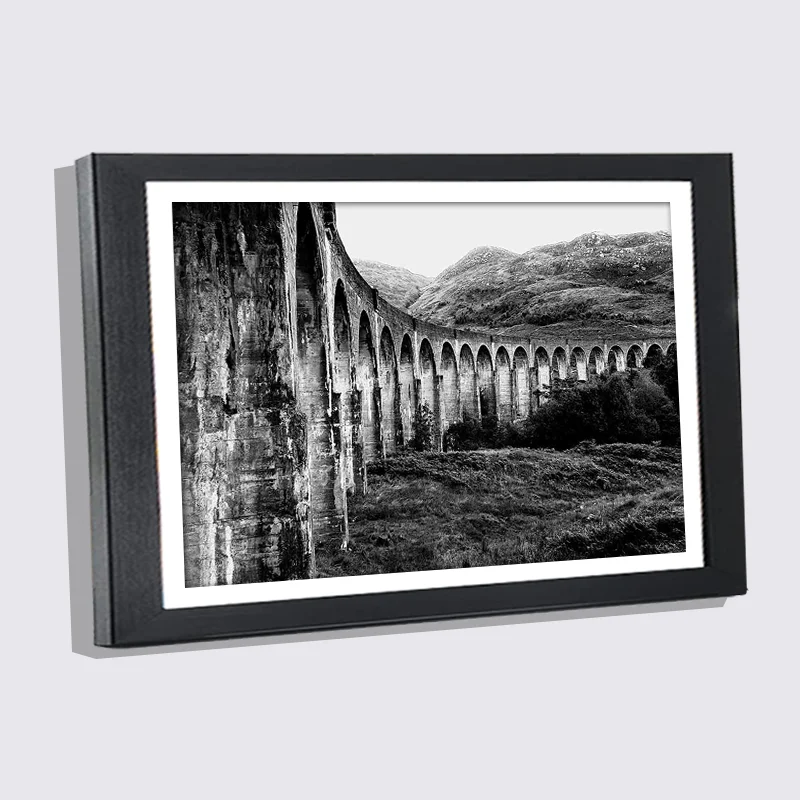 

Nordic Family Photo Frame Wall Stone Bridge Canvas Poster and Prints 9x13 21x30 Black Wood Frame Luxury Decor Painting Frames