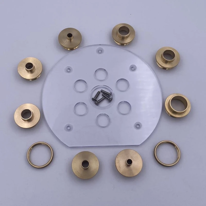 SetofRoundBasePlate10PCSBrassRouterTemplateGuideBushingsWith