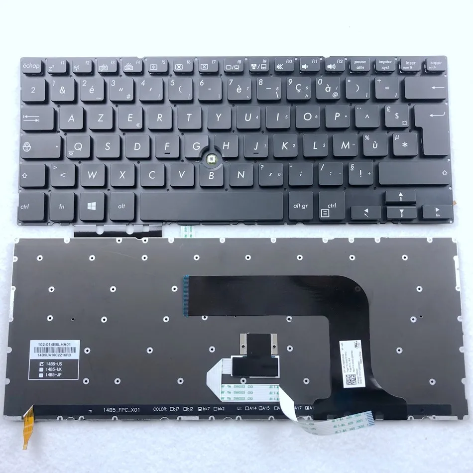 

French Azerty Backlit Laptop Keyboard For ASUS PRO ADVANCED BU201 BU201LA BU202 Series With Pointing Stick FR Layout