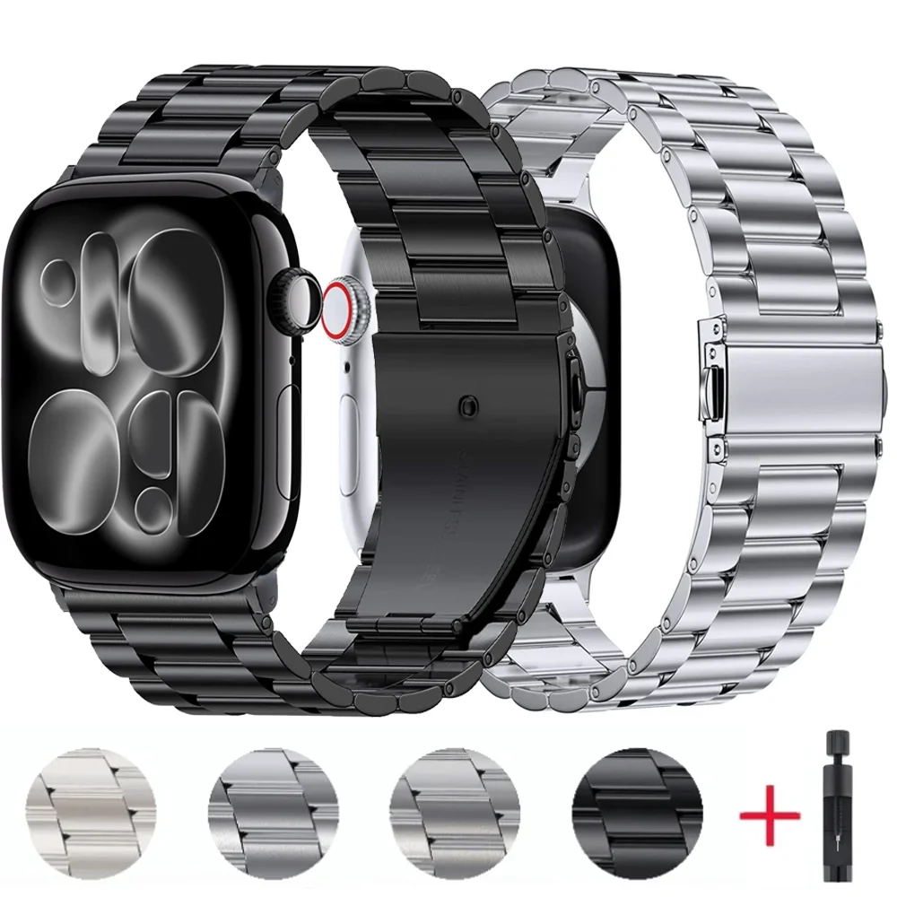 Sleek Stainless Steel Metal Strap
