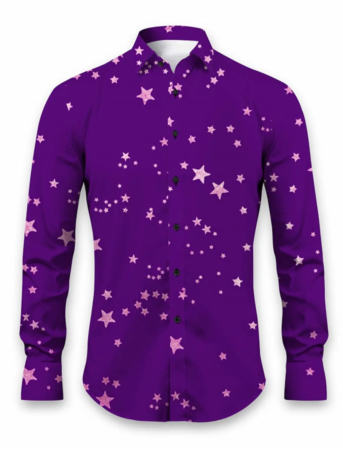 

2024 New Loose Lazy Lapel Long Sleeve 3D Digital Printed Star Pattern Personalized Shirt Spring and Autumn Style