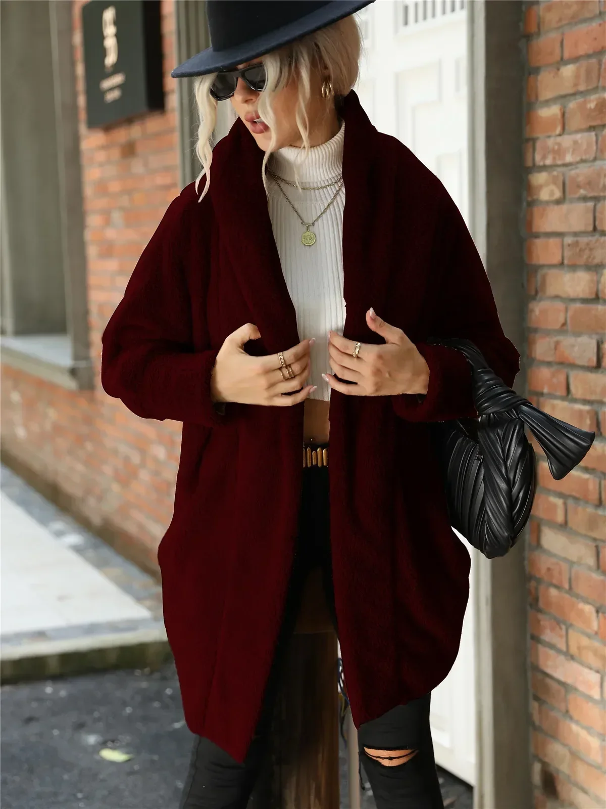 Women's Winter Coat for Women Thick Warm Cardigan Jacket Bubble Velvet Outerwear Clothing Brown Red Purple Woman Clothes Female