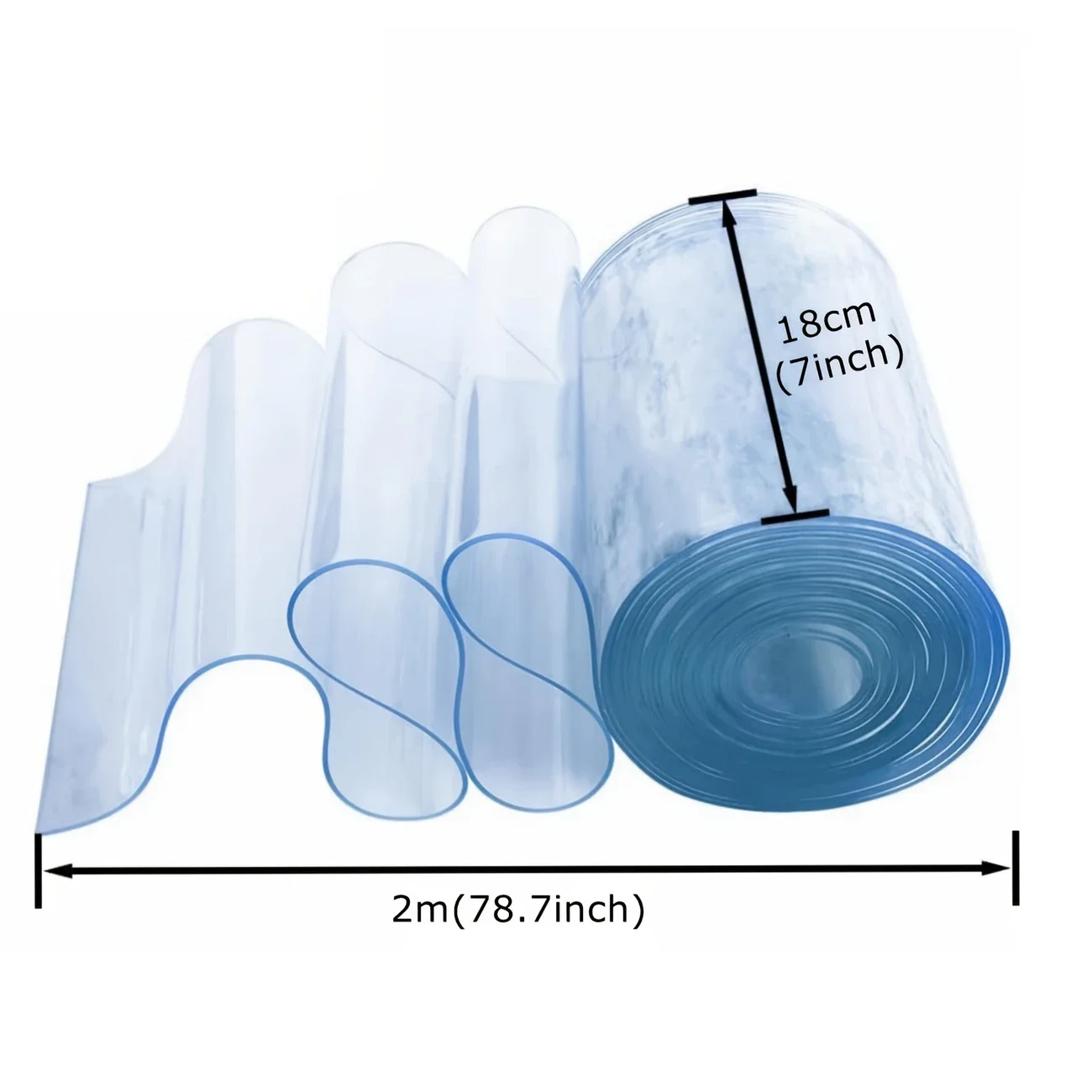 PVC winddichter weicher Vorhangstreifen transparenter Vorhangstreifen transparenter Vorhang Kunststoff Wintertür Küchenschrank Bildschirmvorhang