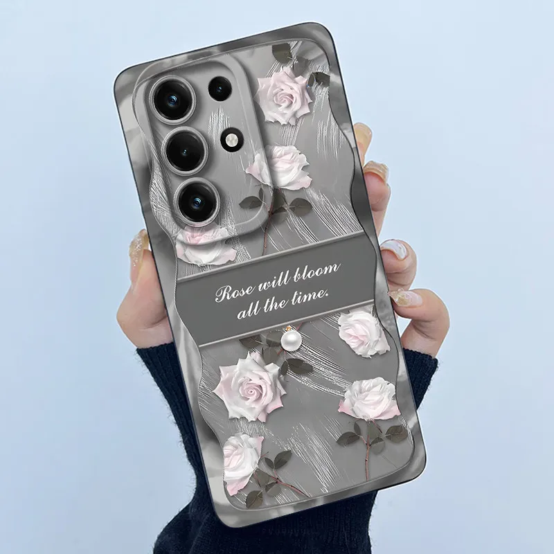 Simplicity Oil Painting Floral Silicone Soft Shockproof Back Cover