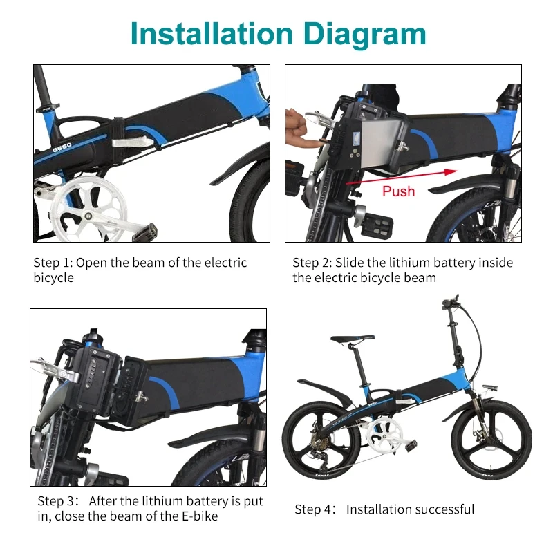Folding Ebike Battery 48V 14Ah For samebike