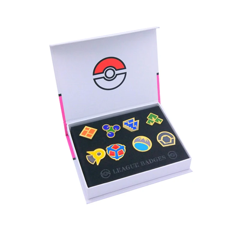 holidays costumes Pokemon Gym Badges Kanto Johto Hoenn Sinnoh Unova Kalos League Region Pins Brooches Orange Islands Box Collection Christmas gift ninja costume women Cosplay Costumes