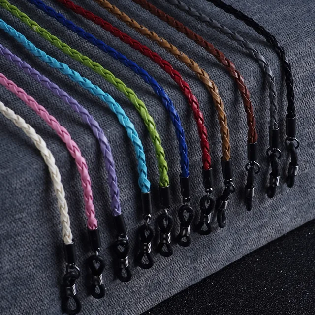 Lunettes en cuir pour hommes et femmes, 1 pièce, chaîne en corde tissée, à lacets, pour Sports de plein air, antidérapantes, accessoire ﻿ (11 couleurs au choix) 1