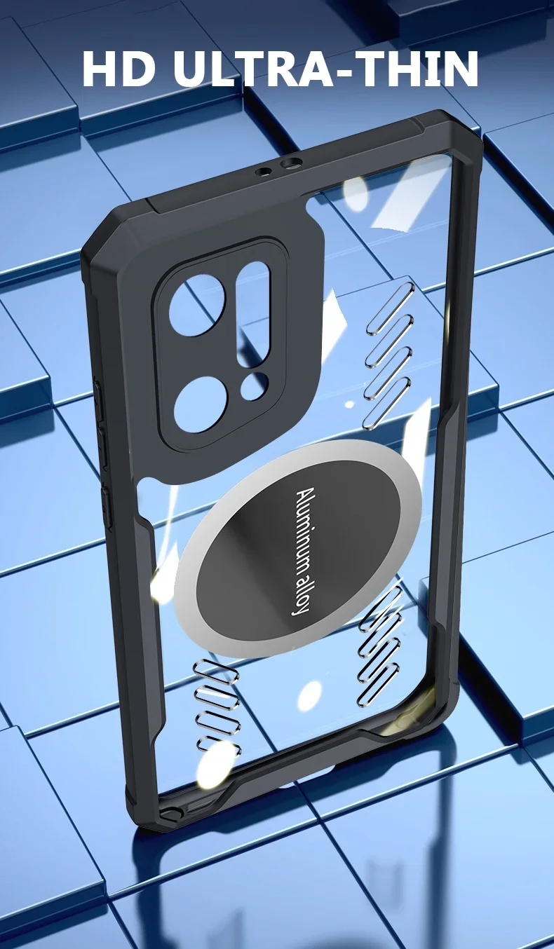 Grafēna siltuma izkliedes maciņš OPPO Reno 11 8 9 10 Pro Plus caurspīdīgs, automašīnas stiprināmais magnētiskais TPU mīkstais apvalks ar nokrišanas aizsardzību_voghion.com