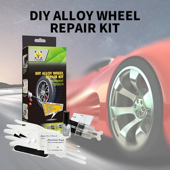 Kit di riparazione ruote per auto Set di strumenti per la riparazione di cerchi per ruote auto in lega di alluminio Ripristino graffi ammaccature Cura dei cerchioni Accessori per auto
