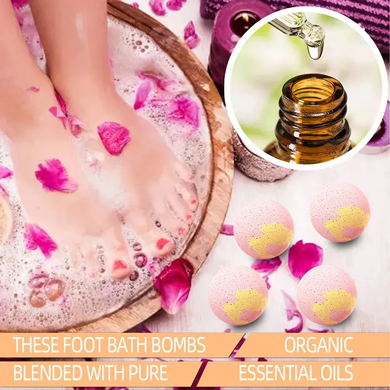 

6pcs Essential Oil Foot Bath Balls Exfoliator Moisturizing Foot Soak Pills Instant Soak Balls Sweat Balls Bath Salts