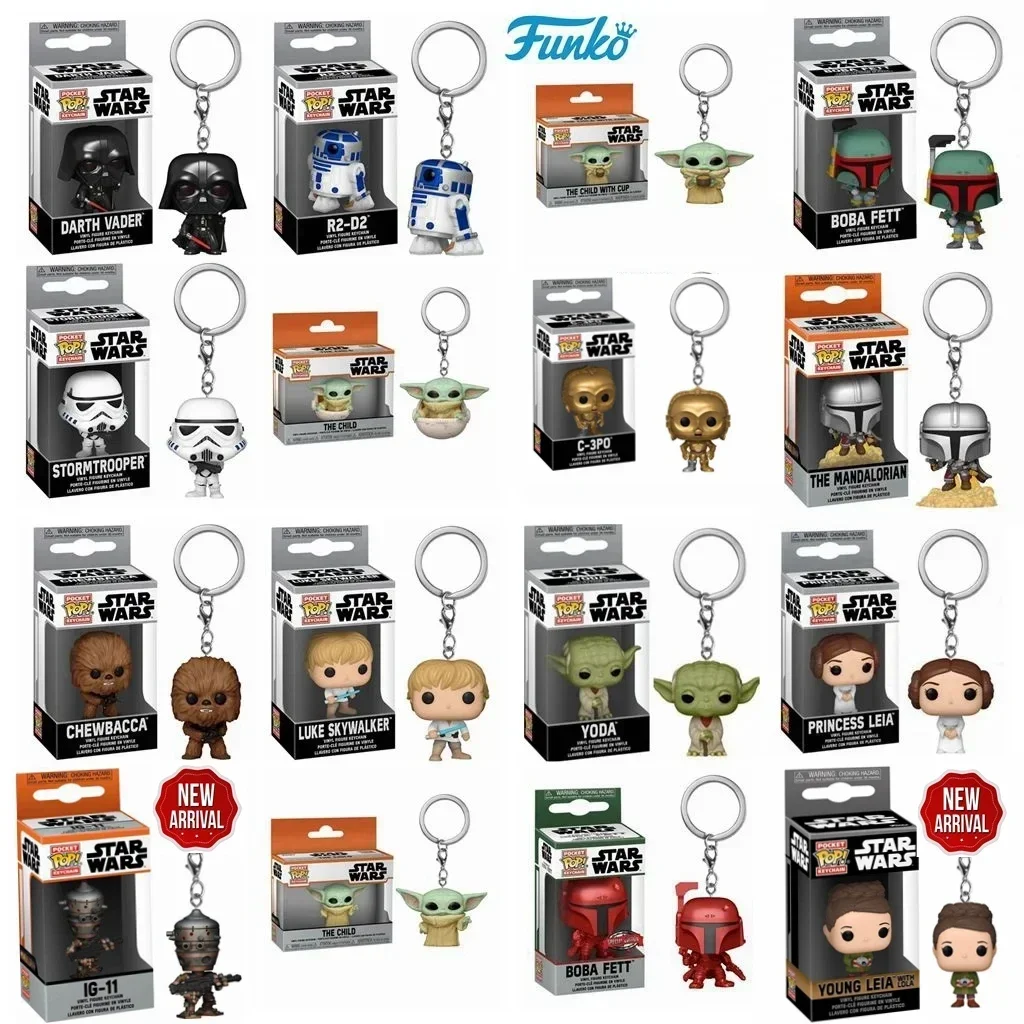 thumbnail image 2 of FUNKO POP Star Wars Nuevo Yong Leiya con Lola IG-11 Skywalker Chubacca R2-D2 Darth Vader Stromtrooper Pocket Pop Llavero Juguetes, 2 of 5
