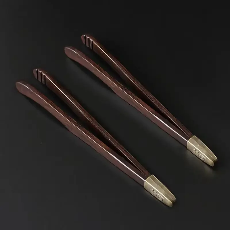 Sandalwood anti drop tea clip Wooden Tweezer Teacup Clip Non-slip Sawtooth Tea Tweezers KungFu tea set accessories