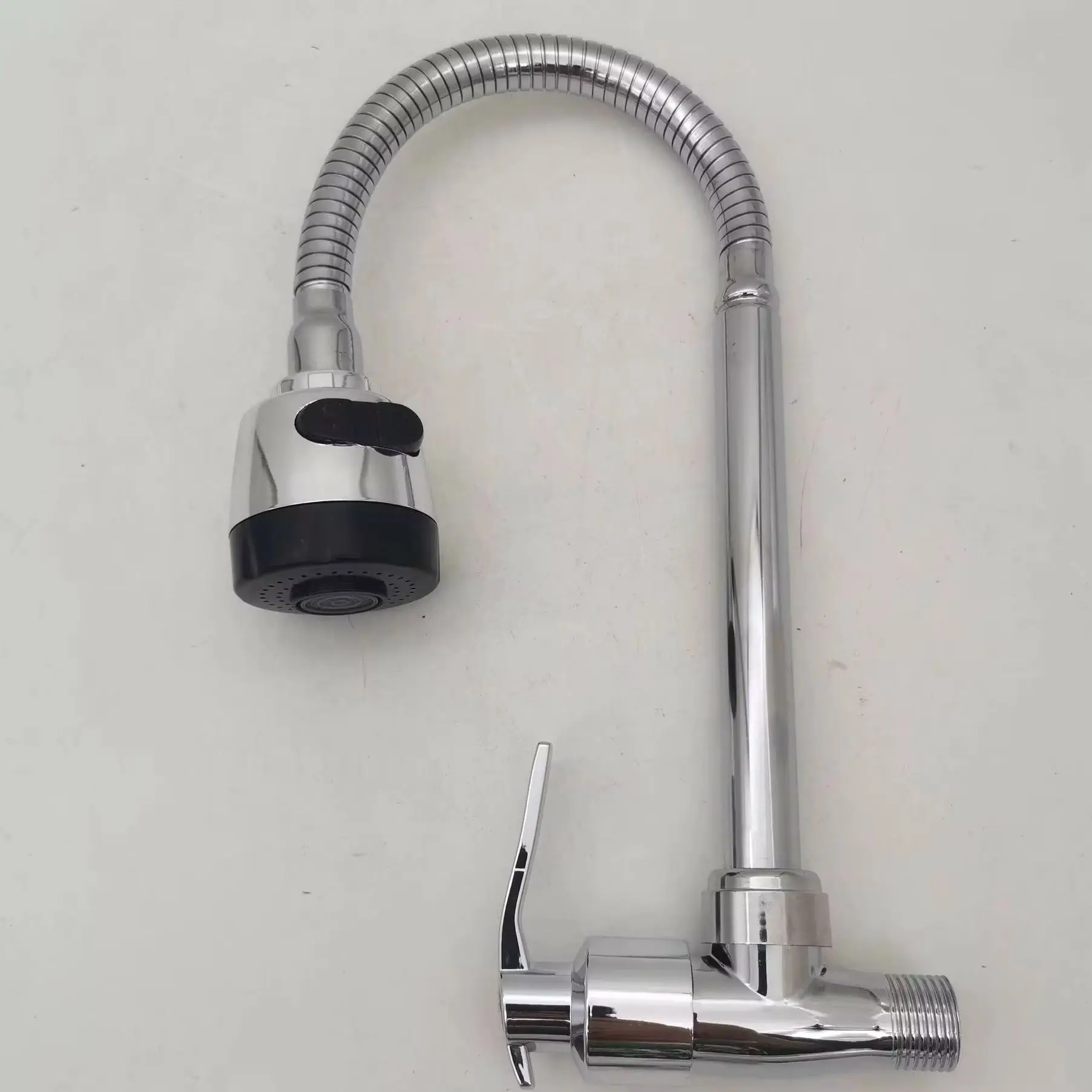 Wall mounted faucet kitchen single cold universal vegetable basin stainless steel sink balcony wall mounted faucet