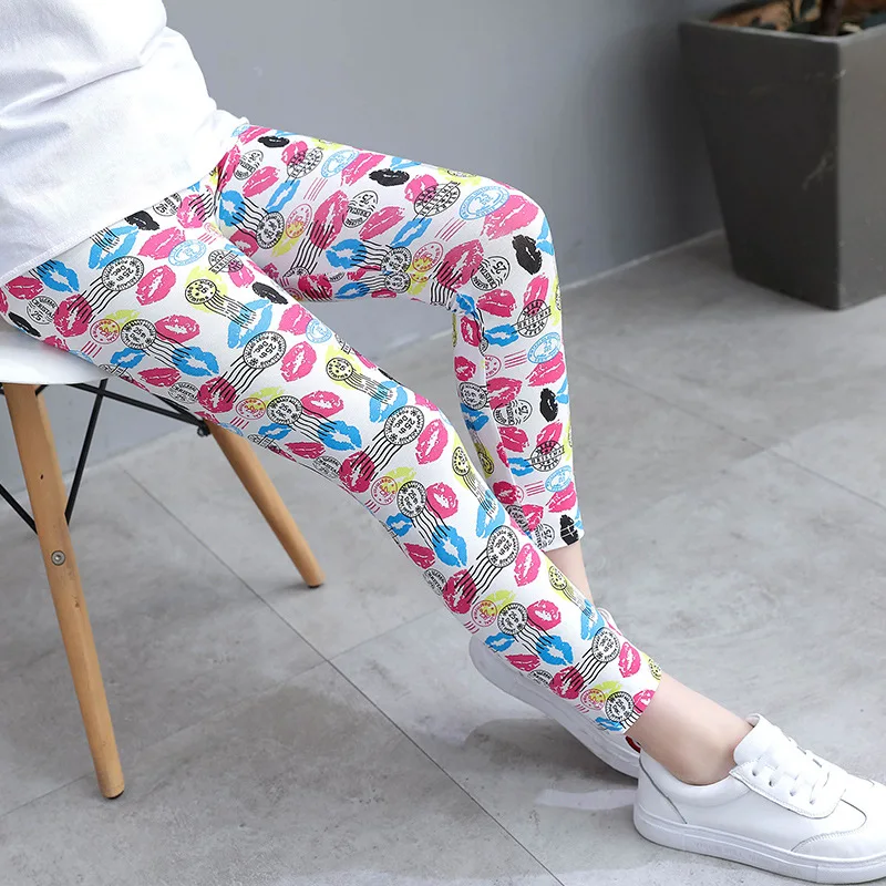Girls Leggings Kids Casual Floral Pencil Pants Skinny Trousers Teenage Child clothing, girl leggings,girl skirt trousers