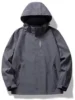 Retro Sle Men's Outdoor Jaet Spring Autumn Waterproof Windproof Casual Loose Fit Zipper Closure Long Sve Hooded Coat