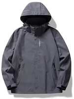 Retro Sle Men's Outdoor Jaet Spring Autumn Waterproof Windproof Casual Loose Fit Zipper Closure Long Sve Hooded Coat