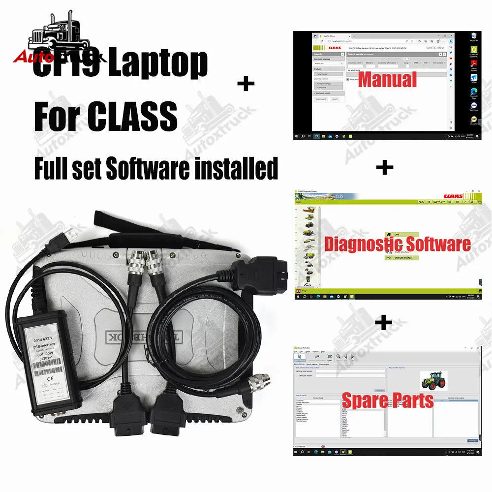 

CF19 Laptop Full set FOR CLAAS CDS + spare parts + manual CANBUS MetaDiag CLASS agriculture construction diagnostic tool