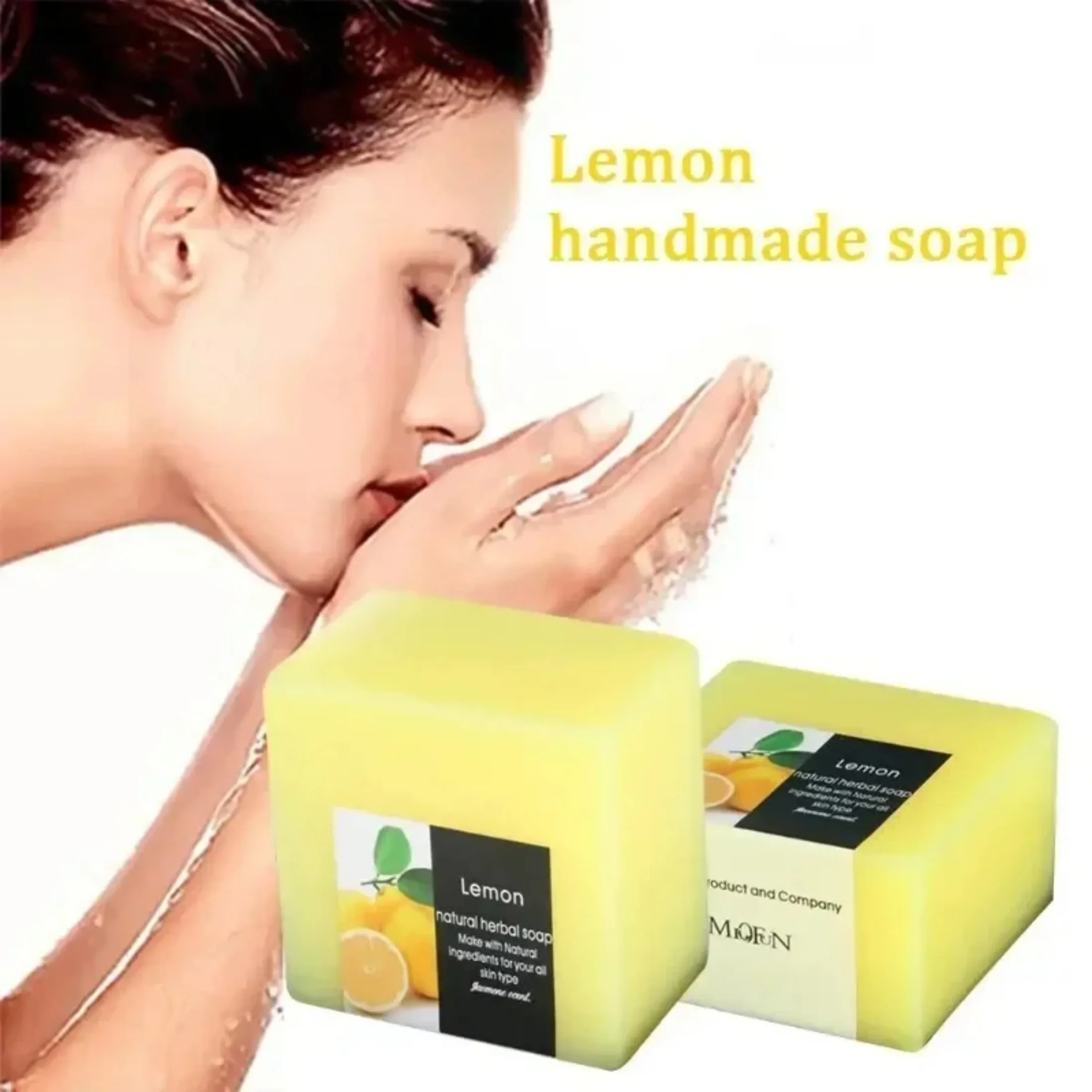 100g Natural Lemon Soap Face Cleanser Oil Control Deep Care Shower Skin Cleaning Soap Whitening Body Moisturizing