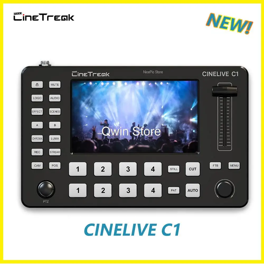 Cinelive C1 Video Switcher Switcher Live Guide A 4 Canali Tutto Uno Schermo Lcd Full Hd Muti-Picture Monitoraggio Con Codifica Usb