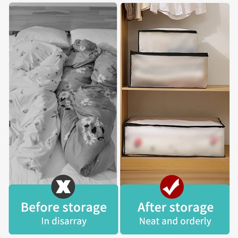 Quilt Clothes Storage Bag Waterproof Closet Organizer Underbed Zipper Storage Bags Luggage Sac Cabinet Bolsa Almacenamiento Ropa 6