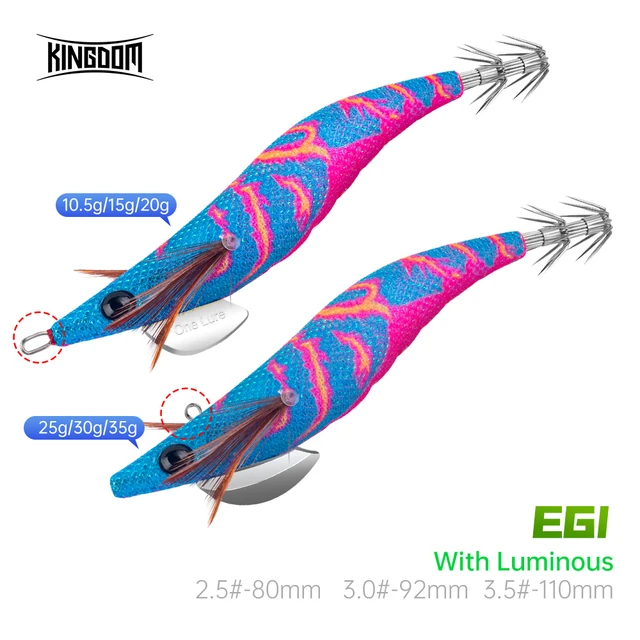 Kingdom Squid Jigs Fishing Lures 2.5# 3.0# 3.5# Artificial Squid Hook  Jiggging Hard Shrimp Baits For Sea Fishing Cuttlefish EGI - AliExpress