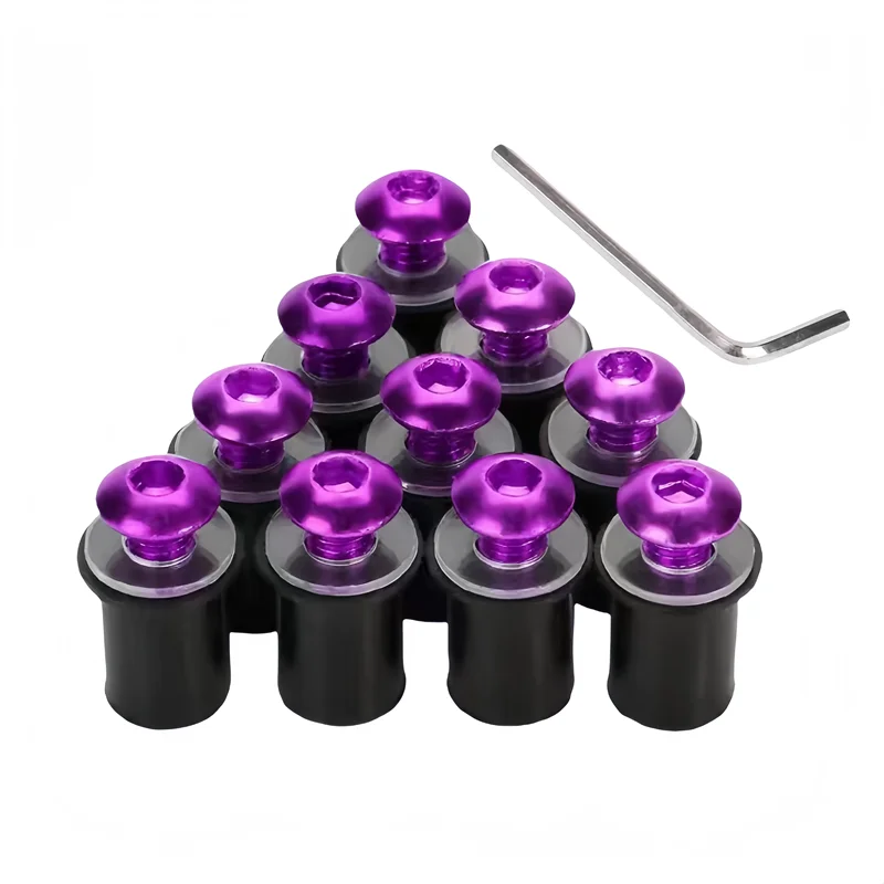 Kit Da 10 Bulloni M5 X 15 Mm Per Parabrezza Moto – In Alluminio Anodizzato, Disponibili In 8 Colori, Per Honda E Suzuki