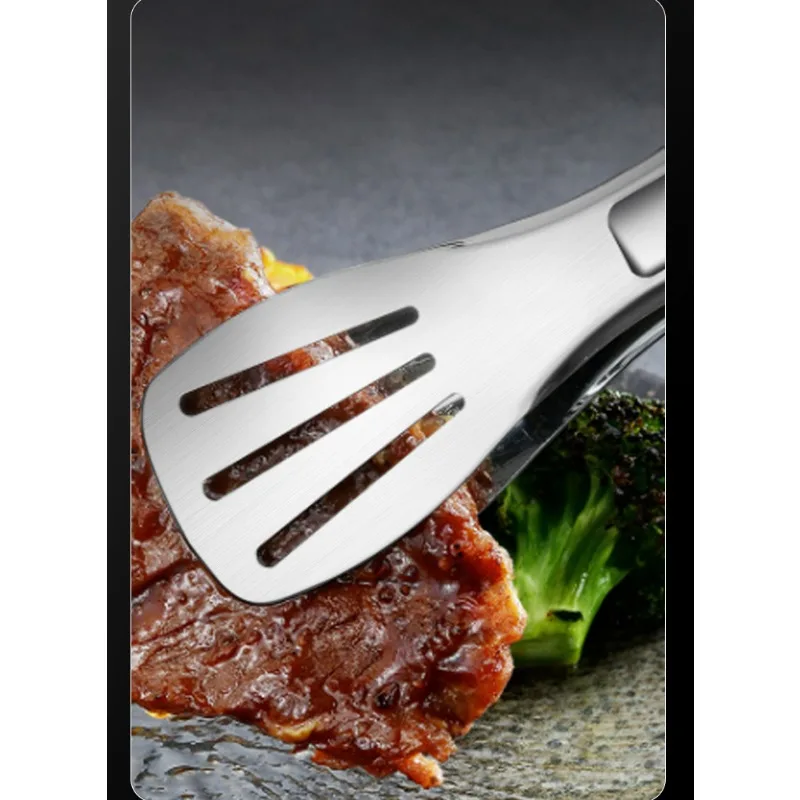7/9/12Inch Anti-Slip Stainless Steel Kitchen Food Tongs Grill Meat Bread Serving Clip Barbecue Buffet Clamp Cooking Accessories