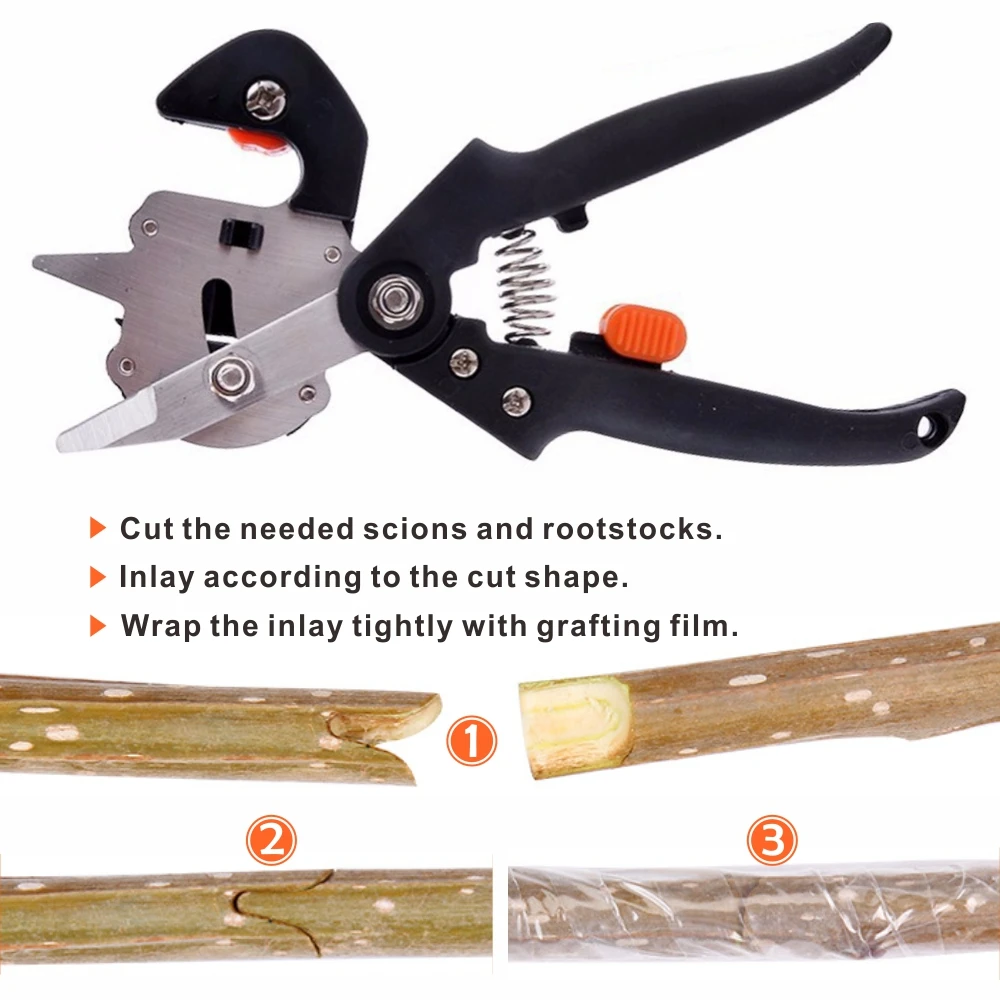 Cutting Grafting Shears Tool Pruning Scissor Fruit Tree Vaccination Secateurs Pruning Machine Garden Tool and Tape