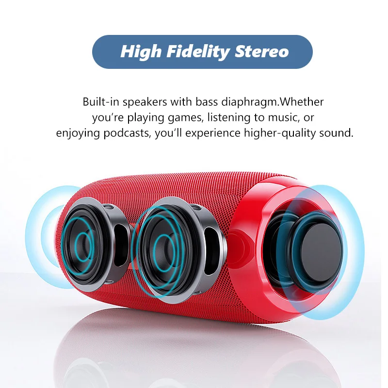 US $17.00 Portable Bluetooth Speaker Wireless Waterproof Bass Column Car Outdoor Card Soundbox Stereo Home Subwoofer HIFI Audio FM Radio