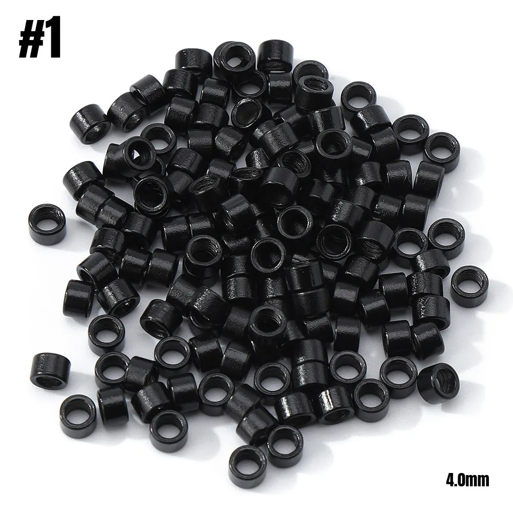 Micro ring with screw 1000pcs / bottle 4.0micro ring #1 colors i tip hair beads hair links for hair extension tools