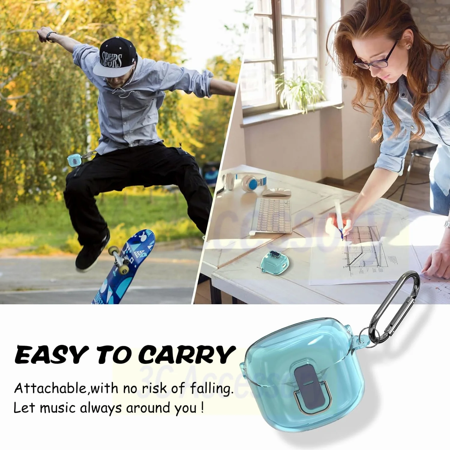 Per Jbl Tune Flex Case Cover Incize Anti-Drop Lock】Hard Pc Shell Clear Protective Portable Scratch Shock Dust Case Per Jbl Tune Flex