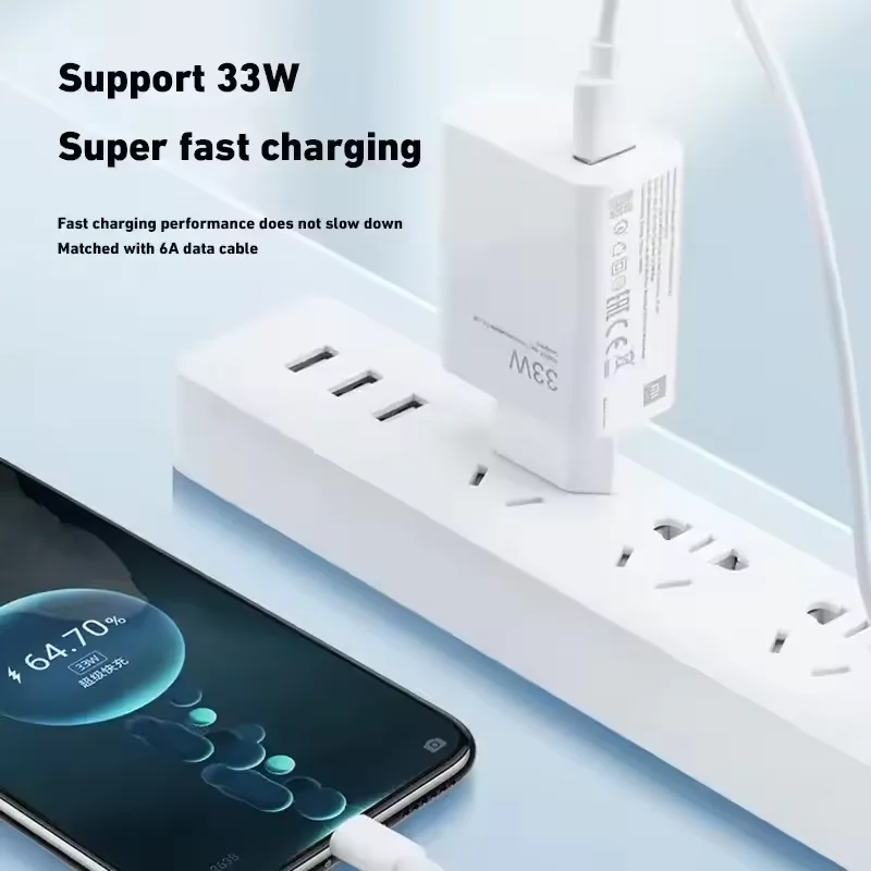 Ultra Fast 120W Charger with EU Plug and 6A Type C Cable