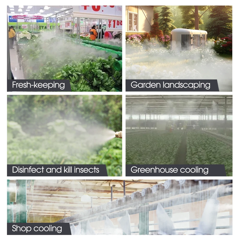 0.15-0.8mm Low Pressure Sprayer Nozzle 6mm Quick Insertion Mist Sprinkler for Outdoors Garden Yard Cooling Humidification Device 5