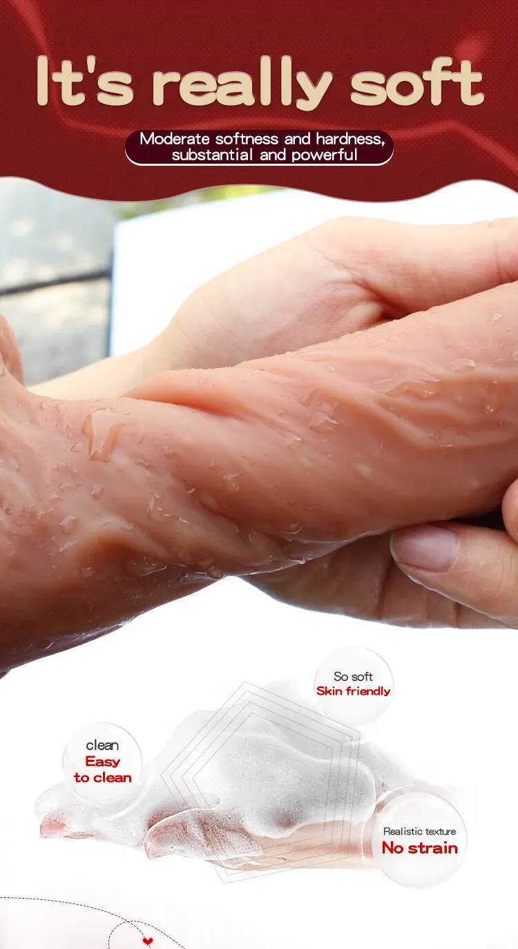 JIUUY Soft Sliding Penis for Women Realistic Dildo With Strong Suction Cup Female Vagina Masturbator Couple Adult Sex Toys