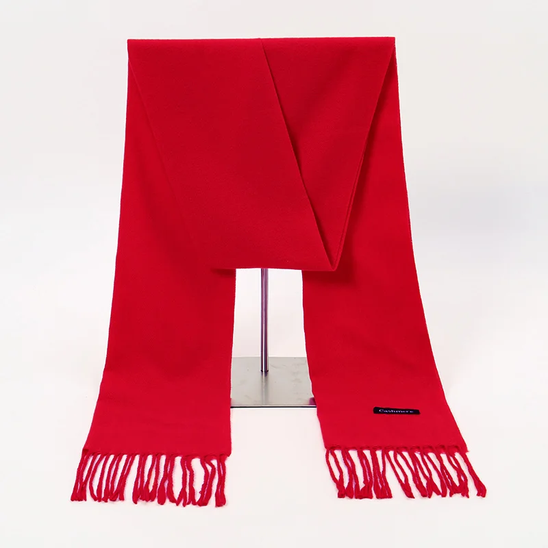 Trendy Red Cashmere Scarf Shawls Wrap Tassel Pashmina Stoles Jubilant Scarf Woman Winter Scarf Thick Neckscarf Female Echarpe 2