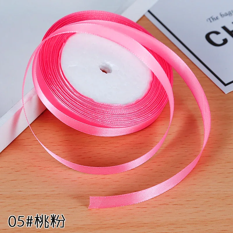 Elegant 6mm Silk Satin Ribbon for Special Occasions - 22 Meters Roll