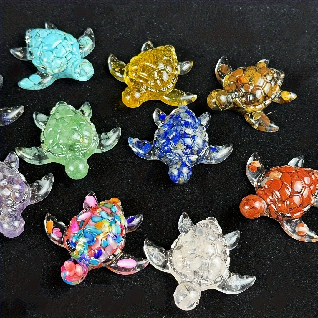Crystal Resin Turtle Decorative Item - Handcrafted Turtle Gift