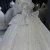 Jancember Sweetheart Beading Sequined Wedding Gowns Short Sleeves Ball Gown Perfect Wedding Dress 2023 Vestido Noiva XS020 5