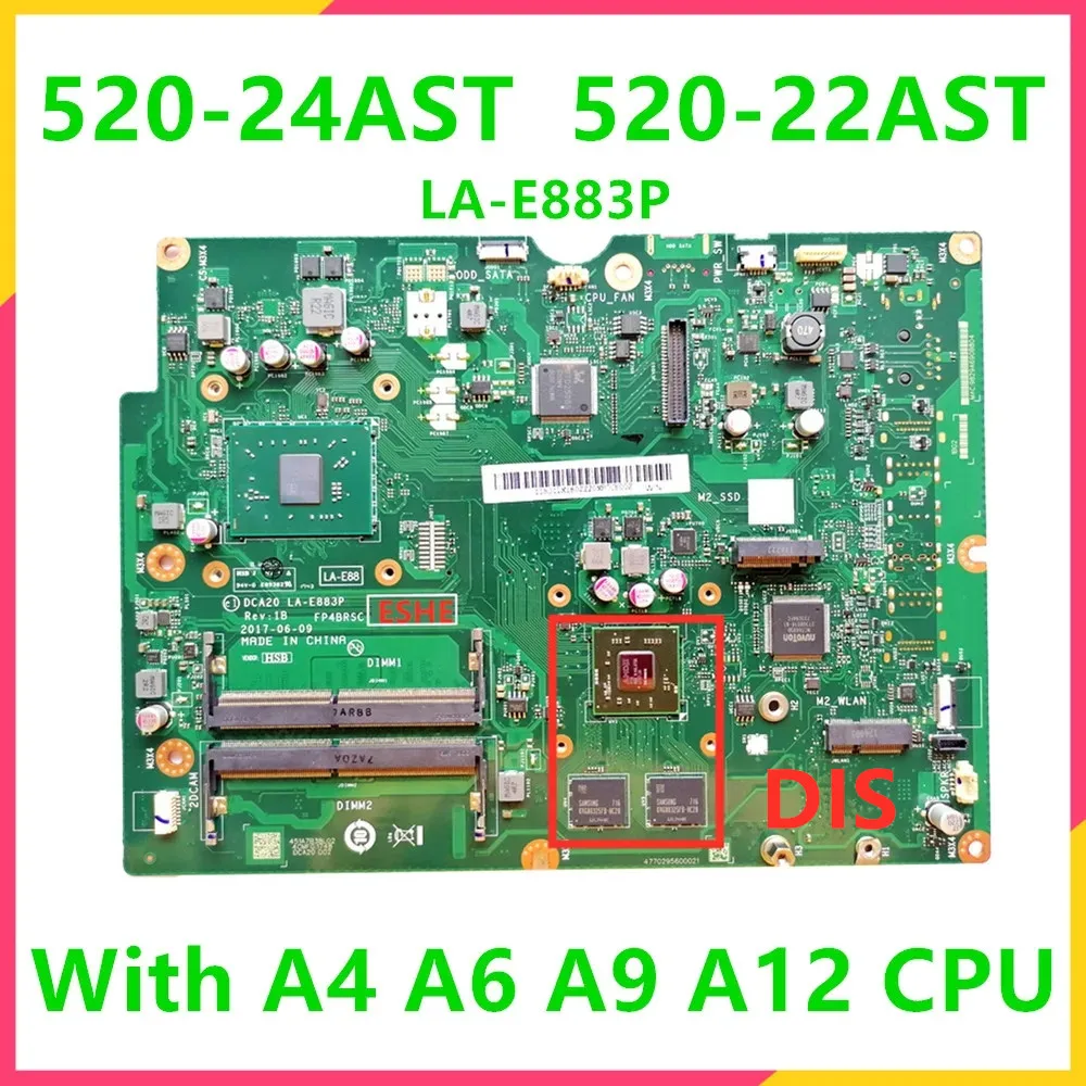 para Lenovo Aio 52022ast 520-24ast Tudo-em-um Computador Placa-mãe com A4-9120u A6-9220u A9-9420u A12-9720u Ddr4 Dca20 La-e883p - Imagem 3