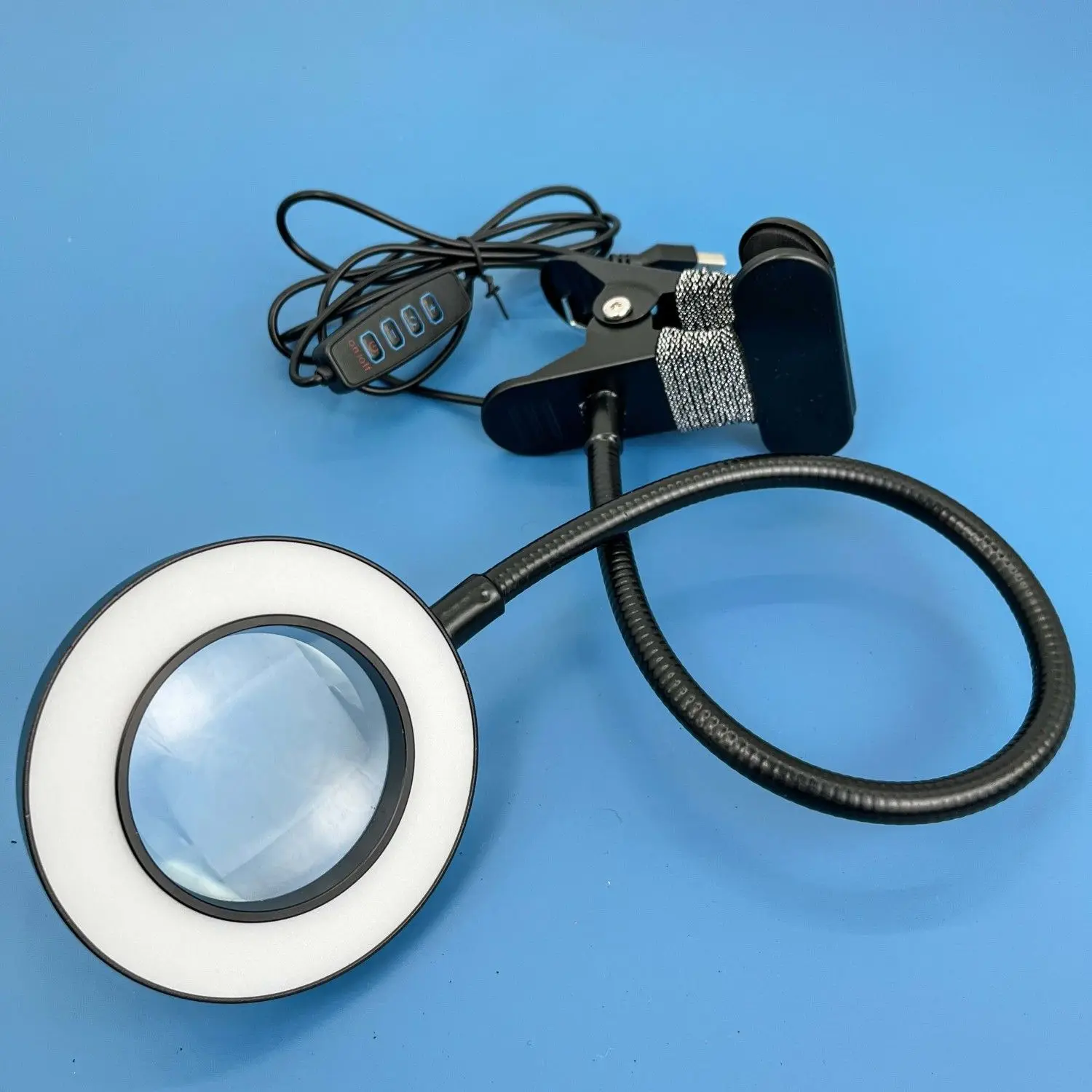 Clip Magnifying Glass with Lamp Pattern Embroidery Manicure Eyelash Special Lamp Special Beauty Salon 10X magnifying glass