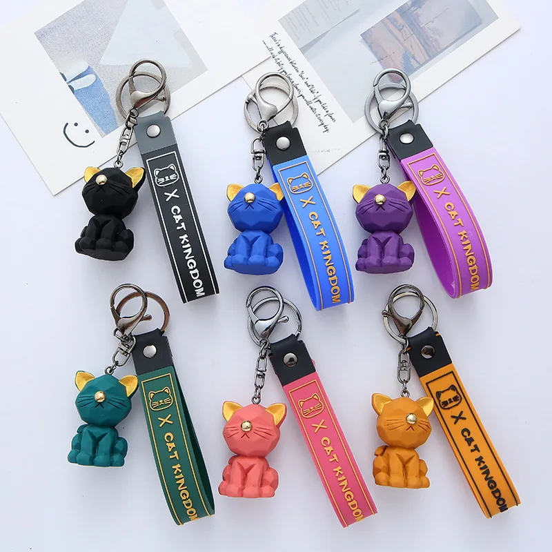 Porte-clés En Forme De Chats De Dessin Animé, Animaux Floqués Mignons, Poupées En Résine, Pendentif De Perles, Bijoux à Bricoler Soi-même, Sac D'école, Accessoires De Vêtement, Cadeau B394