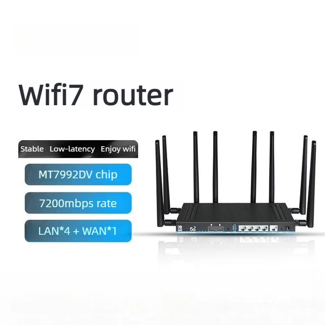 Wireless Router MT7988DV WiFi 7 Mesh Dual 5G Modules 7200Mbps Dual-Band DDR4 1