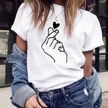 Spring and Autumn Women's 100% Cotton Fashion Casual Loose Los Angeles Letter Pattern Printed Long Sleeve Round Neck T-shirt 1